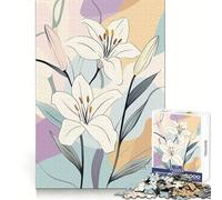 Rompecabezas de 1000 Piezas con diseño Floral de Lirio Blanco para Adultos Recuerde la Potencia de la luz Disfrute Bordes precisos Regalo significativo (38x52cm)