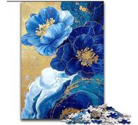 Rompecabezas de 1000 Piezas con diseño Floral Morado y Verde Azulado para Adultos Un Juego desafiante y Divertido para Disfrutar en Familia Regalo de cumpleaños, decoración de Pared (26x38cm)