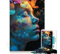 Rompecabezas de 1000 Piezas con diseño Floral para Mujer,Juego de Ejercicios de Pensamiento,Encaje Huecos,desafío Interactivo para el Cerebro en casa (38x26cm)