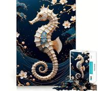 Rompecabezas de 1000 Piezas con diseño Kintsugi de Caballito de mar para Adultos Juguete para ejercitar la Mente Diseño Casual y Relajante Colección de Piezas de Arte para armar (50x75cm)