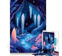 Rompecabezas de 1000 Piezas con diseño Minimalista de Cueva de Cristal de fantasía Ideal para Jugar,concentrarse y divertirse Relajarse (38x52cm)