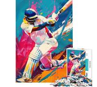 Rompecabezas de 1000 Piezas con diseño Moderno de Cricket para Adultos Juego de ingenio para Pasar el rato en casa Durante Las Vacaciones Ideal para cumpleaños y Navidad (tamaño 38x26cm)