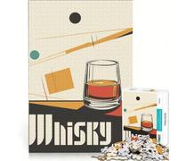 Rompecabezas de 1000 Piezas con diseño Original de póster de Whisky Juego de ingenio difícil y desafiante Regalo de cumpleaños obsequios 50x75cm