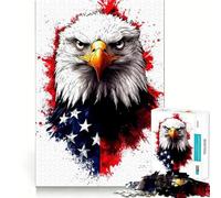 Rompecabezas de 1000 Piezas con diseño patriótico del Águila Americana para Adultos,Juego de Memoria y concentración,Ajuste, Compacto y Divertido para Jugar en Familia (50x75cm)