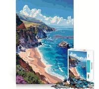 Rompecabezas de 1000 Piezas con diseño Pixel Art de la Costa de California Decoración de Corte preciso Estimula la lógica y el Pensamiento Juego Relajante (38x52cm)