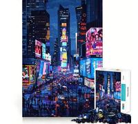 Rompecabezas de 1000 Piezas con diseño Pixel Art de Times Square de Nueva York para Adultos Juego Inteligente de Rompecabezas Divertido Montaje de imágenes Regalo de Temporada (38x52cm)