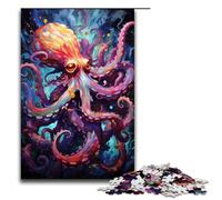 Rompecabezas de 1000 Piezas con diseño psicodélico Colorido de Pulpo para Adultos Divertido Juego Familiar antiestrés desafío difícil 75 x 50 cm