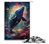 Rompecabezas de 1000 Piezas con diseño psicodélico de una Ballena Espacial Ideal para Adultos y Adolescentes a Partir de 14 años 75 x 50 cm.