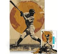 Rompecabezas de 1000 Piezas con diseño Retro Vintage de béisbol Juego cognitivo Regalo Ideal para divertirse en un Ambiente Acogedor Escena navideña Arte (50x75cm)