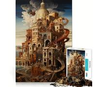 Rompecabezas de 1000 Piezas con diseño Surrealista Steampunk de Adolescentes, Ideal para Ganar Memoria, Relajarse y armar Decoración de Pared 38x52cm