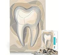 Rompecabezas de 1000 Piezas con diseño Sutil de Dientes en Color Beige para Adultos Juguete para Pensar, Calma, relajación, Corte Limpio, decoración de Pared 38x52cm
