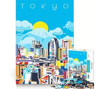 Rompecabezas de 1000 Piezas con diseño Vectorial de la Ciudad de Tokio para Adolescentes Juguete para desarrollar la Mente y divertirse Diseño Elegante para armar Regalo Ideal 50x75cm