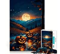 Rompecabezas de 1000 Piezas con Dos Calabazas de Halloween Juguete de Juego ejercitar la Mente y Lograr Momentos de Paz Regalo Ideal para cumpleaños (50x75cm)