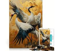 Rompecabezas de 1000 Piezas con Dos grullas, Pintura, Arte de Corte nítido, Juego de lógica y Pensamiento, diversión para Relajarse, Regalo de cumpleaños (38x26cm)