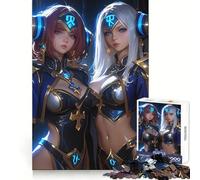 Rompecabezas de 1000 Piezas con Dos guerreras de Anime para Adultos Ideal para ejercitar la Mente y Relajarse Sin Bordes ásperos (38x26cm)