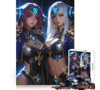 Rompecabezas de 1000 Piezas con Dos guerreras de Anime para Adultos Requiere de lógica, fácil de armar y Seguro Regalo Ideal (38x52cm)