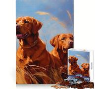 Rompecabezas de 1000 Piezas con Dos labradores Rojos, Ideal para Adultos ejercitar la Mente, entretenerse, divertirse y Crear un Ambiente Uniforme Ideal para Navidad (38x52cm)