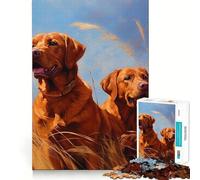 Rompecabezas de 1000 Piezas con Dos labradores Rojos y Zorros, Juguete de Corte Premium para ejercitar la Mente, Ideal para Momentos de Paz y diversión, cumpleaños (38x26cm)