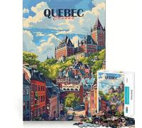 Rompecabezas de 1000 Piezas con el Horizonte de la Ciudad de Quebec para Adultos, Juguete para ejercitar la Mente, Juego de Interior, Pieza de Arte de Corte preciso (38x52cm)
