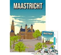 Rompecabezas de 1000 Piezas con el Horizonte de Maastricht Holanda Juego práctico y adictivo para Cultivar la Paciencia Regalos artísticos para la decoración del hogar Tamaño 38x26cm