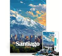 Rompecabezas de 1000 Piezas con el Horizonte de Santiago de Chile para Adolescentes Ideal para estimular la Memoria, para el hogar y para armar Un Regalo Encantador (38x26cm)