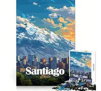 Rompecabezas de 1000 Piezas con el Horizonte de Santiago de Chile para Adolescentes Ideal para estimular la Memoria, para el hogar y para armar Un Regalo Encantador (38x26cm)