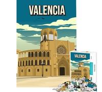 Rompecabezas de 1000 Piezas con el Horizonte de Valencia Arte de Viaje para Juegos educativos Juguete desafiante para Juegos educativos Regalo para cumpleaños tamaño 38x52cm