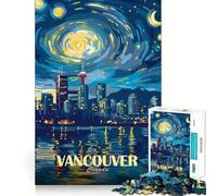 Rompecabezas de 1000 Piezas con el Horizonte Nocturno de Vancouver,Canadá Juguete Creativo para desarrollar la Creatividad Cierre Seguro sin Piezas Sueltas Actividad para Compartir en Familia 38x52cm