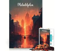 Rompecabezas de 1000 Piezas con el Horizonte Urbano de Filadelfia para Adolescentes Mejora la Memoria, relaja la Mente y CREA un Regalo Original (50x75cm)
