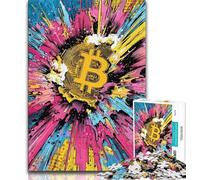 Rompecabezas de 1000 Piezas con el Logotipo de Bitcoin para Adolescentes Ideal para Adultos y Adolescentes Un Juego desafiante para Todos Ideal para Mujeres y Hombres (26x38cm)
