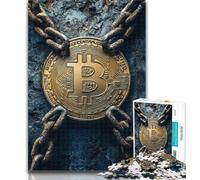Rompecabezas de 1000 Piezas con el Logotipo de Bitcoin para Adolescentes y Adultos, 1000 Piezas, para decoración del hogar a Partir de 14 años, 26x38cm