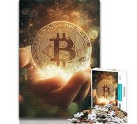Rompecabezas de 1000 Piezas con el Logotipo de Bitcoin para Adultos y Adolescentes Entrena tu Cerebro y Tus Manos Regalo de cumpleaños 26x38cm