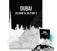 Rompecabezas de 1000 Piezas con el Mapa de la Ciudad de Dubái y su Horizonte Arte de Corte preciso Juguete para desarrollar la Capacidad cognitiva Diversión para el Tiempo Libre Regalo navideño