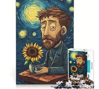 Rompecabezas de 1000 Piezas con el Meme de La Noche Estrellada de Vincent Van Gogh Ideal para Decorar la Pared Un Reto para completar Fomenta el Amor Entre Parejas 38x52cm