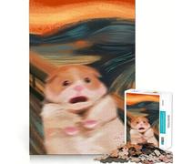 Rompecabezas de 1000 Piezas con el Meme del hámster Gritando para Adolescentes Juguete Mental para Momentos de Paz Regalo artístico de Corte Premium (50x75cm)