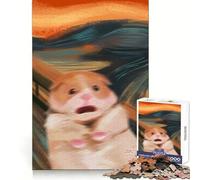 Rompecabezas de 1000 Piezas con el Meme del hámster Gritando para Adolescentes Juguete Mental para Momentos de Paz Regalo artístico de Corte Premium (50x75cm)
