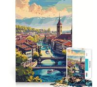 Rompecabezas de 1000 Piezas con el Paisaje Urbano de Berna,Suiza Juego de precisión para desarrollar la coordinación y el Desarrollo cognitivo Juguete Ideal para el Tiempo Libre Regalo para Navidad