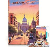 Rompecabezas de 1000 Piezas con el Paisaje Urbano de Buenos Aires para Adultos, Juguete Educativo, Ideal para la interacción Entre Padres e Hijos, Perfecto como Regalo para Toda la Familia, 38x52cm