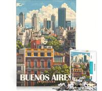 Rompecabezas de 1000 Piezas con el Paisaje Urbano de Buenos Aires para Adultos, Juguete Educativo, Ideal para la interacción Entre Padres e Hijos, Perfecto como Regalo para Toda la Familia, 38x26cm