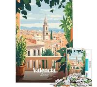 Rompecabezas de 1000 Piezas con el Paisaje Urbano de Valencia Póster Ideal para Toda la Familia Un Reto para la Inteligencia Juguete adictivo Amantes dey los