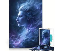 Rompecabezas de 1000 Piezas con el Perfil de una Mujer Celestial Arte de Corte preciso Juego de Habilidad Mental Juego fácil de Jugar Arte (38x26cm)