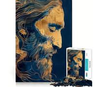 Rompecabezas de 1000 Piezas con el Retrato de Jesús para Adolescentes Juguete de lógica sólida, diversión Tranquila, Corte de precisión, Regalo increíble (38x26cm)