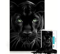 Rompecabezas de 1000 Piezas con el Retrato de la Pantera Negra y Ojos Verdes Arte de Ajuste, Actividad de Juego Inteligente,Juego Divertido para el Tiempo Libre,Regalo de cumpleaños 50x75cm