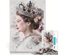 Rompecabezas de 1000 Piezas con el Retrato de la Reina Isabel II para Adultos Juguete para ejercitar la Mente Tiempo Libre Diseño nítido Regalo increíble (50x75cm)