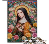 Rompecabezas de 1000 Piezas con el Retrato de María Madre para Adolescentes, Juegos educativos, Juguetes de Bricolaje con póster a Juego y Hoja de Trivia para Mayores de 14 años 26x38cm