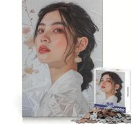 Rompecabezas de 1000 Piezas con el Retrato de una Mujer con Flores, Ideal para Adolescentes Mejora la Memoria, relaja la Mente y CREA un Regalo Original (50x75cm)