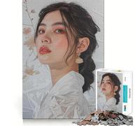 Rompecabezas de 1000 Piezas con el Retrato de una Mujer con Flores, Ideal para Adolescentes Mejora la Memoria, relaja la Mente y CREA un Regalo Original (50x75cm)
