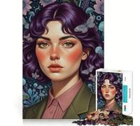 Rompecabezas de 1000 Piezas con el Retrato de una Mujer con Mariposas, Ideal para Adolescentes, Mejora la Memoria, fácil de armar, Ocio y para Decorar la Pared (38x26cm)