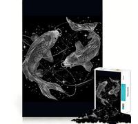 Rompecabezas de 1000 Piezas con el Signo Zodiacal Piscis para Adultos Fortalece la Memoria, Alivia el estrés y es una Sorpresa de cumpleaños (38x52cm)