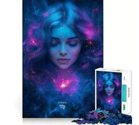 Rompecabezas de 1000 Piezas con el Signo Zodiacal Virgo Juego para ejercitar la Mente Artesanía de Corte experta Un pasatiempo Fascinante para los Momentos de Ocio (38x52cm)